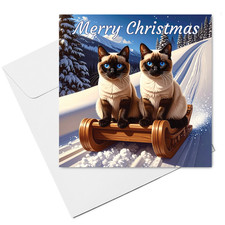 Siamese Cat Christmas Card