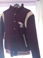 Boy's Large Red Superdry Jacket with White Tram Lines Good Condition.