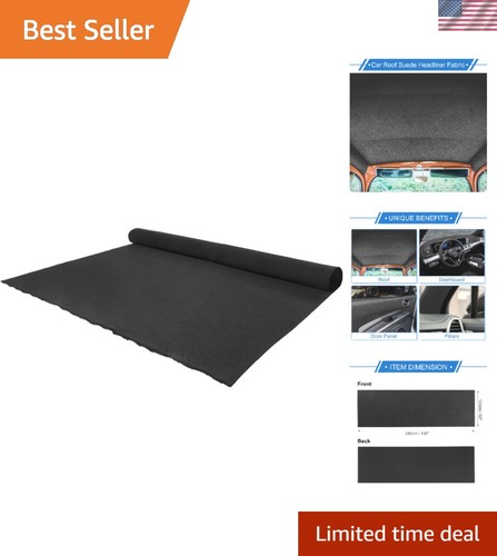 Black suede headliner fabric - black,