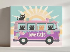 Peace Love Hippie Van Cats