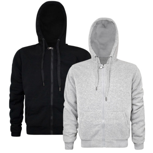 Men plain full zip hoodie - plain,