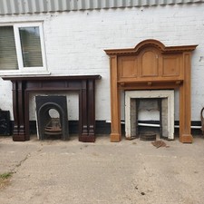 REDUCE REDUCED REDUCED solid oak fire surround with over mantel 