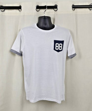 Brave Soul Athletic Roll Sleeve Pocket T-shirt 88 White Size M CR150 AA 07