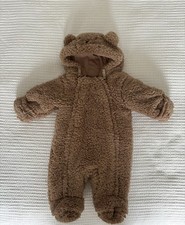 Marks and Spencer Borg Hooded Pramsuit Size 0-3months
