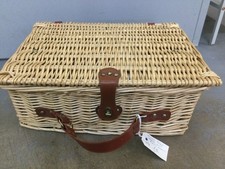 Rectangle Woven Wicker Picnic Basket / Hamper with Four Person Picnic Set