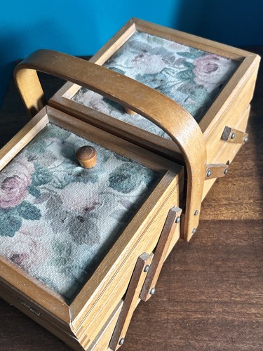Vintage wood sewing - wood, box