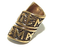 Large Wide Viking Bronze Rune Beard Hair Bead (9mm Hole)