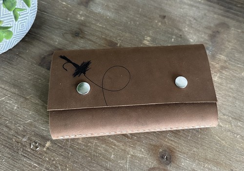 Leather fly wallet book - fly,