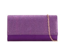 Purple Diamante Jewelled Clutch Bag