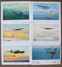 Keith Aspinall x4, Keith Woodcock, Timothy O'Brien Aviation WW2 Prints Job Lot