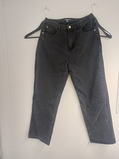 Miss guided Loose Straight Leg Jeans Black Size 14