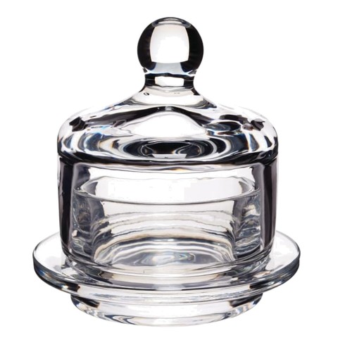 Glass butter dish with lid - glass,