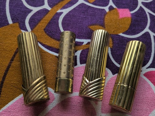 Vintage brass case lipsticks - 4,