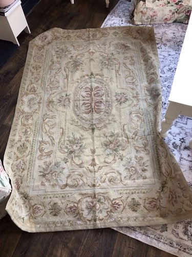 Antique needlepoint rug - antique,