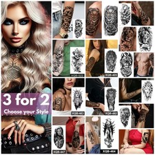 Womens Temporary Tattoos Mens Waterproof Tattoo Body Arm Leg Thigh Fake Stickers