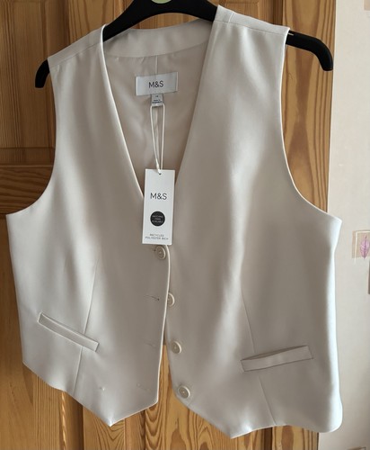 Cream waistcoat gilet bnwt - m&s,