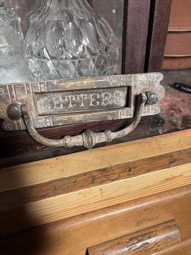Antique bronze letter box - antique,
