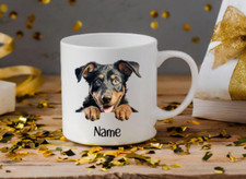 Beauceron Dog Peeping Puppy Personalised Mug Cup MADE TO ORDER