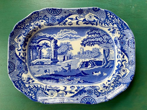 Spode blue italian - italian, oval