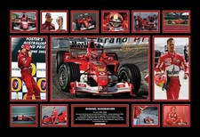 Michael Schumacher Ferrari Formula 1  Signed Limited Edition Memorabilia Print