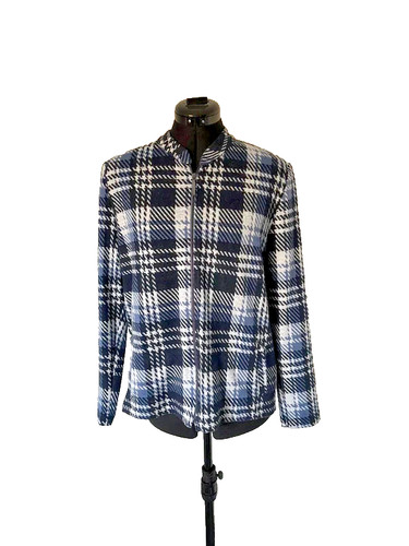 Checked jersey blazer jacket - checked,