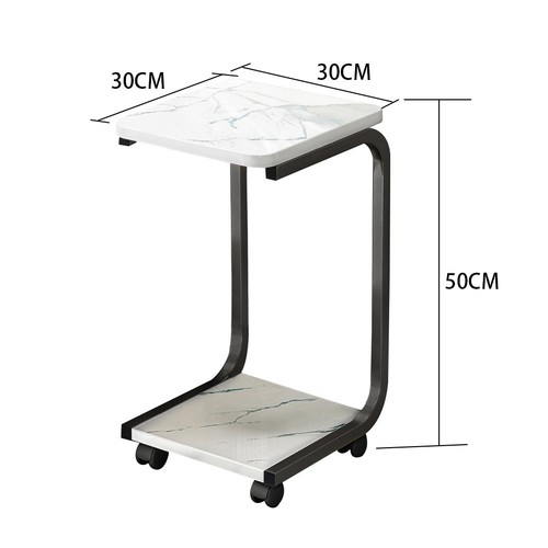 Mobile shaped side table - side,