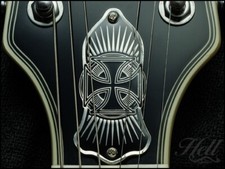 "Surfer's Cross" Diecast BRASS Truss Rod Cover. Fits Gibson Les Paul, SG, more