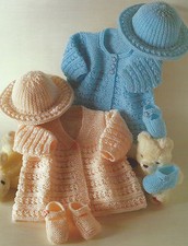 Baby Coat Hat Shoes Knitting