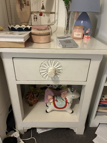 Loaf white wooden bedside - white,