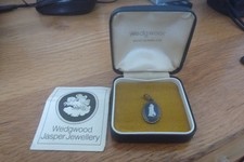 Vintage Wedgewood Dark Blue Jasperware Pendant