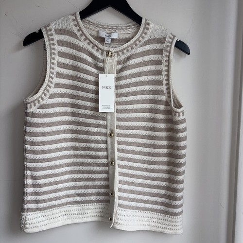Striped knitted sleeveless - striped,