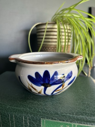 Vintage glazed stoneware bowl - glazed,