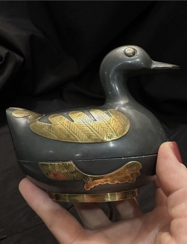 Vintage pewter brass trinket - pewter,