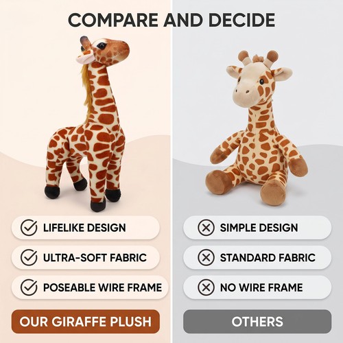 Lifelike giraffe plush - lifelike,