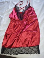 Sexy Little Red Satin Baby Doll Nighty Size 20