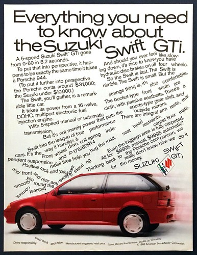 1989 suzuki swift - gti, sedan
