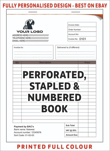 Personalised invoice book - invoice,