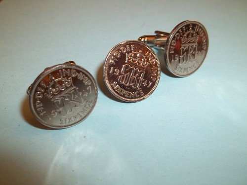 Sixpence coins silver - coins, cuff