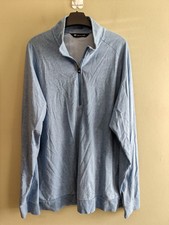 Travis Mathew XL Pullover 1/4 1/2 Zip Stretch Blue Long Sleeve Golf Quarter