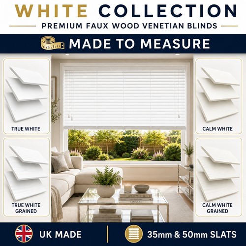 White faux wood venetian - faux,