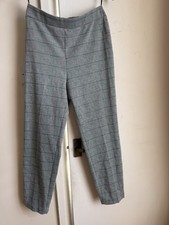 Size 10 Matalan Grey and Green Plaid Trousers Womens Ladies Smart Work