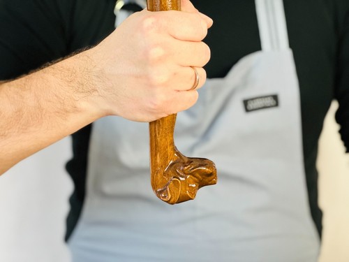 Wooden umbrella horse unique
