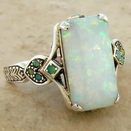 Hand crafted square shape - square, opal