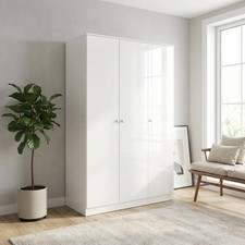 3 Door Wardrobe Denver White