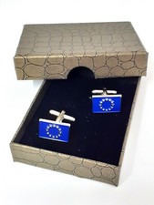 EUROPEAN UNION Euro Flag Cufflinks, Novelty in Gift Box. Mens Ref 9-40
