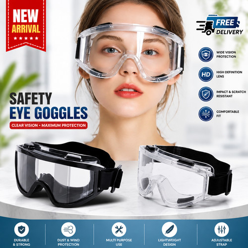 Safety goggles over glasses - over,