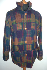 Vintage Blanket Jacket Overcoat Car Coat by Gordon Bennett Brown Mix Check Large