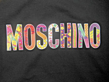 Moschino T Shirt - Women's Black with Logo Size XL (12/14) Unworn