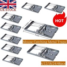 6-48X Mouse Catching Metal Traps Heavy Duty Snap Mouse Trap Bait Pest Catcher UK