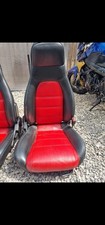 MAZDA MX5 MK2.5 PAIR RED BLACK LEATHER SEATS COMPATIBLE MK1 MK2 READ DESCRIPTION